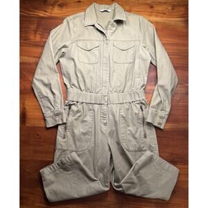 Alpine design Women’s Olive Cropped Tech Traveler Jumpsuit Romper Sz Small